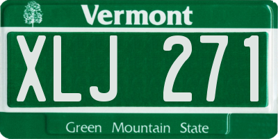 VT license plate XLJ271
