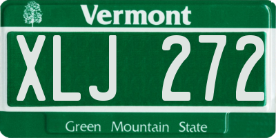 VT license plate XLJ272