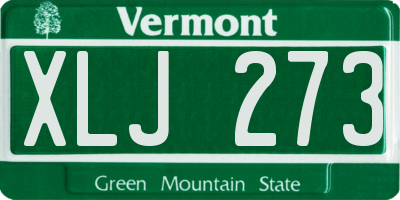 VT license plate XLJ273