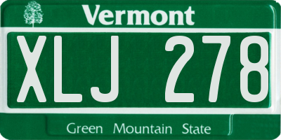 VT license plate XLJ278