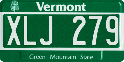 VT license plate XLJ279