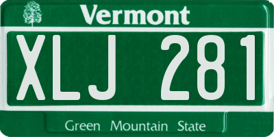 VT license plate XLJ281