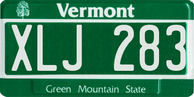 VT license plate XLJ283