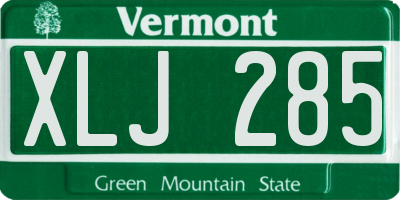 VT license plate XLJ285