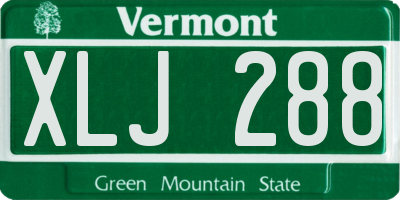VT license plate XLJ288