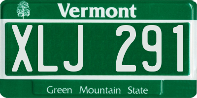 VT license plate XLJ291