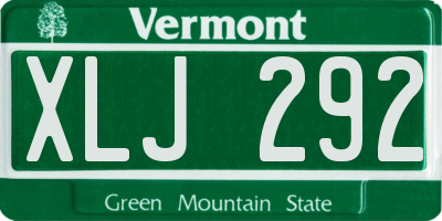 VT license plate XLJ292
