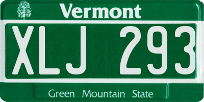VT license plate XLJ293