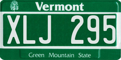 VT license plate XLJ295