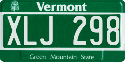 VT license plate XLJ298