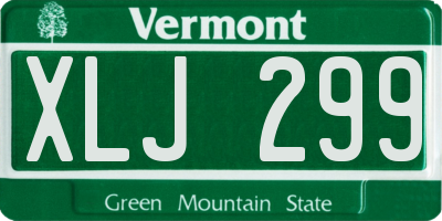 VT license plate XLJ299
