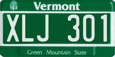VT license plate XLJ301