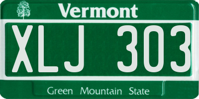 VT license plate XLJ303