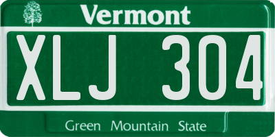 VT license plate XLJ304