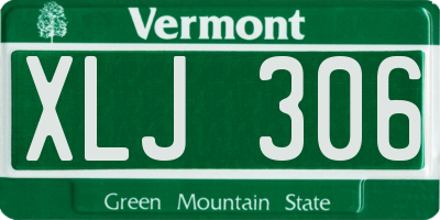 VT license plate XLJ306