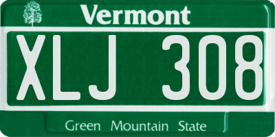 VT license plate XLJ308