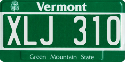 VT license plate XLJ310