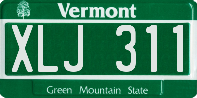 VT license plate XLJ311