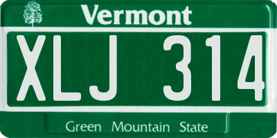VT license plate XLJ314