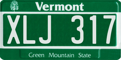 VT license plate XLJ317