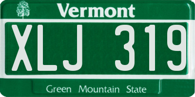 VT license plate XLJ319