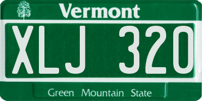 VT license plate XLJ320