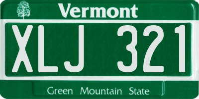 VT license plate XLJ321