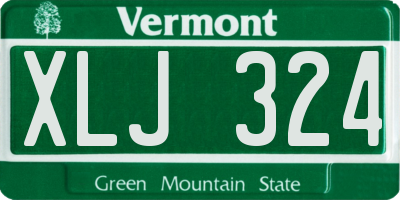 VT license plate XLJ324