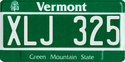 VT license plate XLJ325