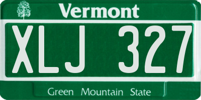 VT license plate XLJ327
