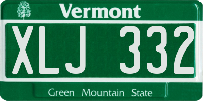 VT license plate XLJ332