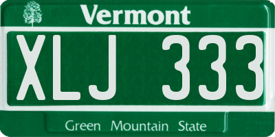 VT license plate XLJ333
