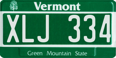 VT license plate XLJ334