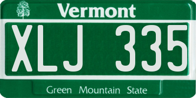VT license plate XLJ335