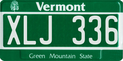 VT license plate XLJ336