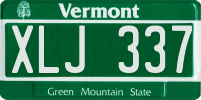 VT license plate XLJ337