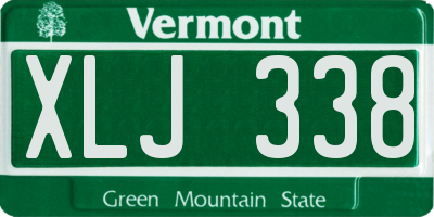 VT license plate XLJ338