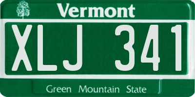 VT license plate XLJ341