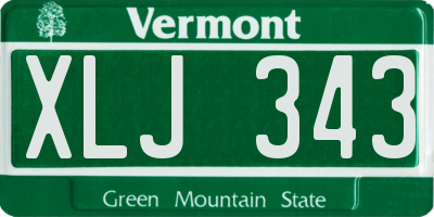 VT license plate XLJ343