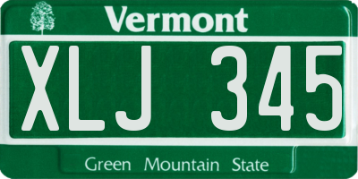 VT license plate XLJ345