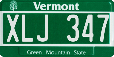 VT license plate XLJ347