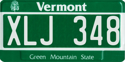 VT license plate XLJ348