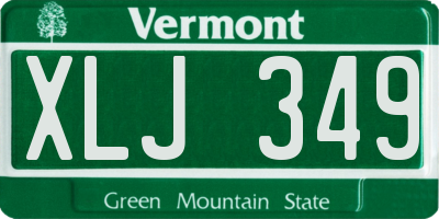 VT license plate XLJ349