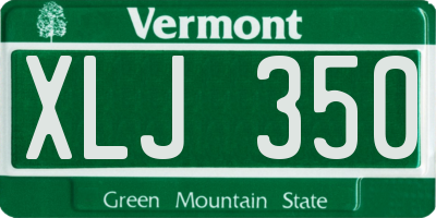 VT license plate XLJ350
