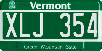 VT license plate XLJ354