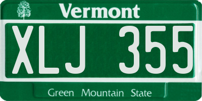 VT license plate XLJ355