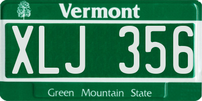 VT license plate XLJ356