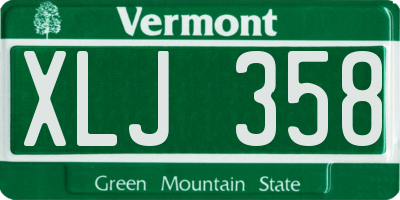 VT license plate XLJ358