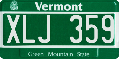 VT license plate XLJ359