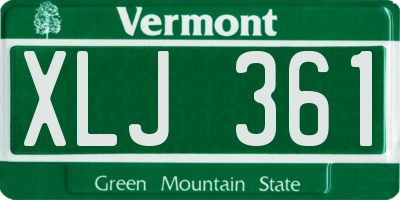 VT license plate XLJ361